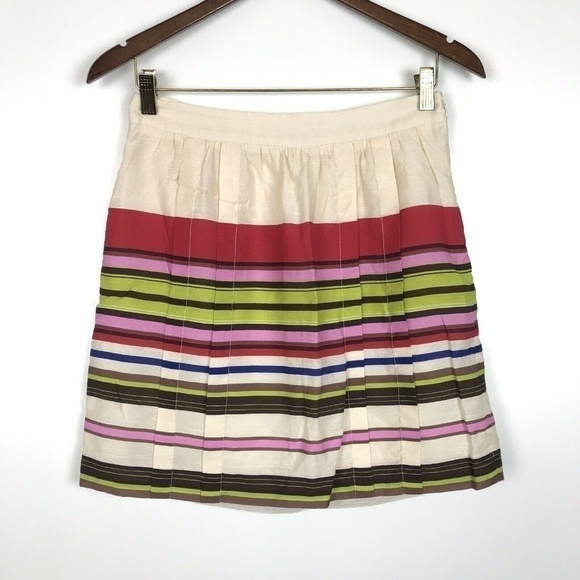 LOFT Dresses & Skirts - Loft Aloha Stripe Full Pleated Lined Skirt 4